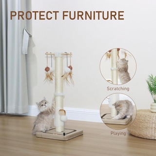 Foto 6 | Foto 6 | Poste Rascador Para Gatos Peekab Beige Con Bola De Pista Y Juguetes Para Gatitos De Interior