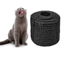 Cuerda De Sisal Cathrone Negro 6 Mm 30 M Para Rascador De Gatos