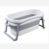 Bañera Plegable Papu Baby Gris Grande Para Niños Y Adultos