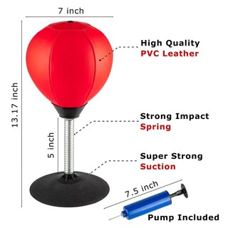 Foto 6 | Foto 6 | Saco De Boxeo De Escritorio Raipoment Rojo Resistente Para Alivio De Estrés