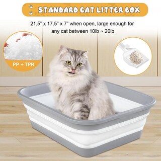 Foto 4 | Foto 4 | Caja De Arena Maohegou Para Gatos Mayores Artríticos En Azul