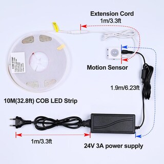 Foto 5 | Foto 5 | Tira De Luz Led Cob Goming Blanco Natural Sensor De Movimiento Con Adaptador Para Armarios Y Escaler