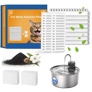 Foto 1 | Foto 1 | Filtros De Fuente De Agua Para Gatos Fwmb Acero Inoxidable 110 Oz Con Repuestos Y Esponjas Para Masc