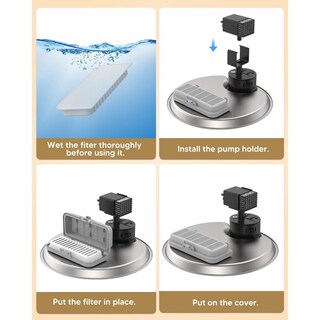 Foto 2 | Foto 2 | Filtros De Fuente De Agua Para Gatos Fwmb Acero Inoxidable 110 Oz Con Repuestos Y Esponjas Para Masc