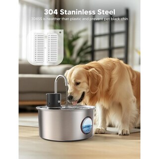 Foto 3 | Foto 3 | Filtros De Fuente De Agua Para Gatos Fwmb Acero Inoxidable 110 Oz Con Repuestos Y Esponjas Para Masc