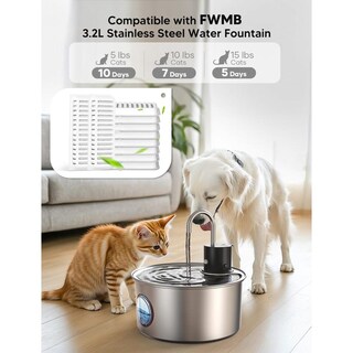 Foto 5 | Foto 5 | Filtros De Fuente De Agua Para Gatos Fwmb Acero Inoxidable 110 Oz Con Repuestos Y Esponjas Para Masc