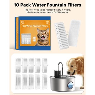 Foto 6 | Foto 6 | Filtros De Fuente De Agua Para Gatos Fwmb Acero Inoxidable 110 Oz Con Repuestos Y Esponjas Para Masc