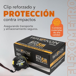 Foto 4 | Foto 4 | Flexómetro Walkon Blanco Hule Contra Impacto 5 Metros