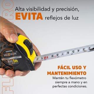 Foto 5 | Foto 5 | Flexómetro Walkon Blanco Hule Contra Impacto 5 Metros