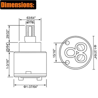 Foto 7 | Foto 7 | Cartucho De Repuesto Hwmate Cerámica Φ1-37/64″ 40mm