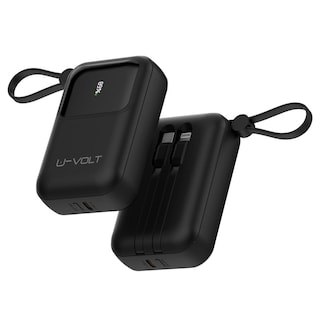 Foto 1 | Foto 1 | Power Bank Celularte U-volt 10 000 Mah Negro Con Cables Integrados Y Carga Rápida 22.5w Para Iphone