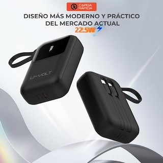 Foto 8 | Foto 8 | Power Bank Celularte U-volt 10 000 Mah Negro Con Cables Integrados Y Carga Rápida 22.5w Para Iphone
