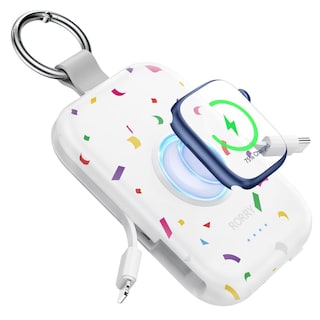 Foto 1 | Foto 1 | Cargador Portátil Rorry Confetti Blanco Con Cables Integrados Para Apple Watch E Iphone