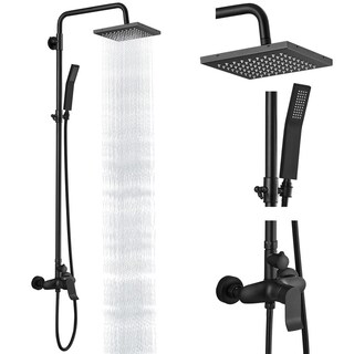 Foto 1 | Foto 1 | Sistema De Ducha Heyalan Negro Mate Doble Función Con Cabezal De Lluvia Cuadrado Giratorio Y Juego C