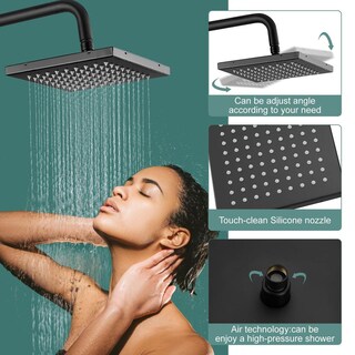 Foto 3 | Foto 3 | Sistema De Ducha Heyalan Negro Mate Doble Función Con Cabezal De Lluvia Cuadrado Giratorio Y Juego C