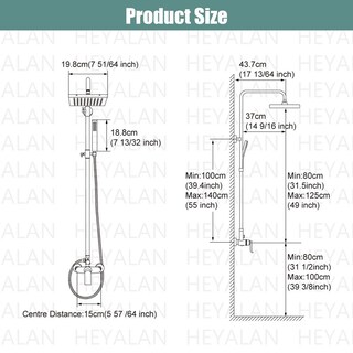 Foto 5 | Foto 5 | Sistema De Ducha Heyalan Negro Mate Doble Función Con Cabezal De Lluvia Cuadrado Giratorio Y Juego C