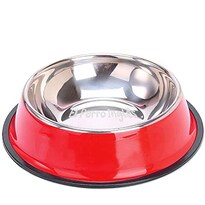 Plato De Acero Inoxidable El Perro Inglés Rojo Xl Para Mascotas De Excelente Calidad