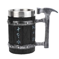 Taza De Martillo Vikingo Ktotkmota Acero Inoxidable Decoración Nórdica 20 Onzas