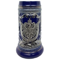 Taza De Cerveza Oktoberfesthaus Azul Cobalto Con Emblema De Metal Para Hombre