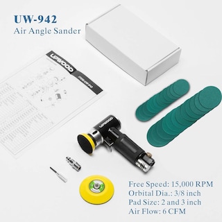 Foto 6 | Foto 6 | Mini Lijadora Orbital Neumática Upwood Azul Con Kit De Almohadillas Y 24 Papeles De Lija