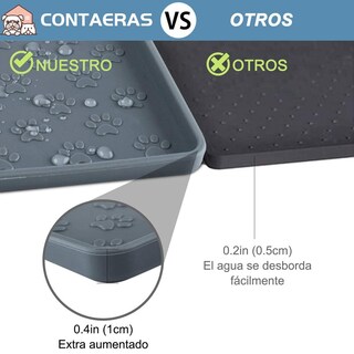Foto 4 | Foto 4 | Tapete De Silicona Contaeras Gris Antidesbordamiento Para Mascotas Pequeñas Medianas Y Grandes