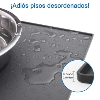 Foto 6 | Foto 6 | Tapete De Silicona Contaeras Gris Antidesbordamiento Para Mascotas Pequeñas Medianas Y Grandes