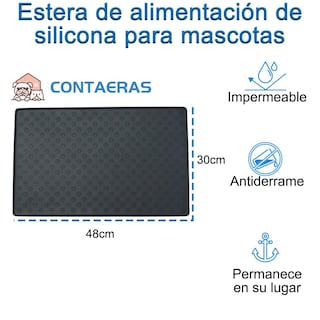 Foto 7 | Foto 7 | Tapete De Silicona Contaeras Gris Antidesbordamiento Para Mascotas