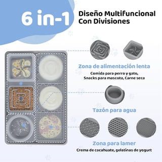 Foto 7 | Foto 7 | Alfombrilla Para Lamer Perros 6 En 1 Con Cuenco De Agua Para Reducir Ansiedad En Baño Y Entrenamient