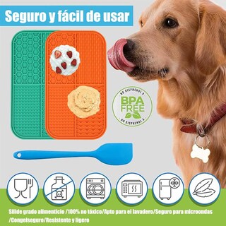 Foto 6 | Foto 6 | Alfombrilla Para Lamer Perros Talkcute Con Ventosa Verde Comedero Lento 4 En 1 Para Mascotas