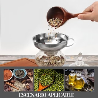 Foto 3 | Foto 3 | Juego De Embudos Acero Inoxidable Boca Ancha Grado Alimenticio Con Asa Para Conservas En Cocina
