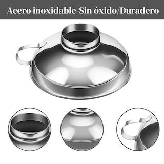 Foto 6 | Foto 6 | Juego De Embudos Acero Inoxidable Boca Ancha Grado Alimenticio Con Asa Para Conservas En Cocina