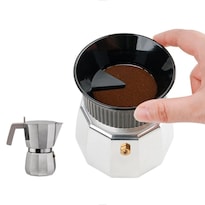 Embudo Dosificador Watchget Negro Anillo De Café Expreso 60 Mm Para Olla Moka Express De 6 Tazas