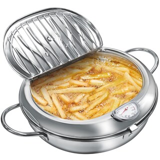 Foto 1 | Foto 1 | Freidora Profunda Khtd Acero Inoxidable Estilo Japonés Con Termómetro Y Escurridor