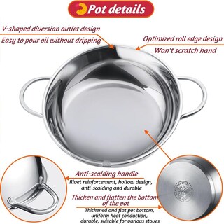 Foto 5 | Foto 5 | Freidora Profunda Khtd Acero Inoxidable Estilo Japonés Con Termómetro Y Escurridor