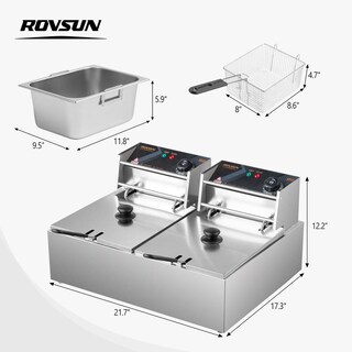 Foto 3 | Foto 3 | Freidora Eléctrica Olym Store Acero Inoxidable 12.7 Cuartos Con 2 Cestas Y Doble Temperatura Ajustab