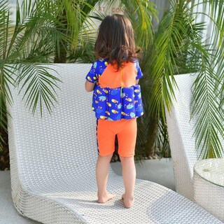 Foto 4 | Foto 4 | Bañador Flotante Esa Supplies Naranja Y Azul Con Gorro De Natación Y Anillo Hinchable Para Niños Peq
