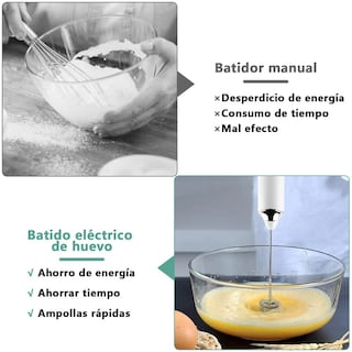 Foto 7 | Foto 7 | Espumador De Leche Eléctrico Blanco Recargable Con 2 Batidores Y 3 Velocidades