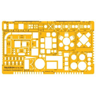 Foto 1 | Foto 1 | Regla De Escala Arquitectónica Liquidraw Naranja Transparente A Escala 1:50 Para Dibujar Plantillas