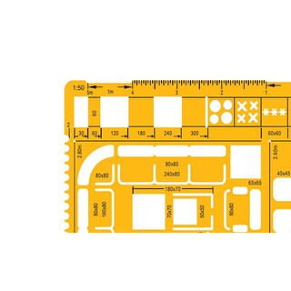 Foto 2 | Foto 2 | Regla De Escala Arquitectónica Liquidraw Naranja Transparente A Escala 1:50 Para Dibujar Plantillas