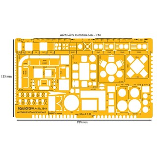 Foto 3 | Foto 3 | Regla De Escala Arquitectónica Liquidraw Naranja Transparente A Escala 1:50 Para Dibujar Plantillas