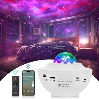 Foto 1 | Foto 1 | Proyector De Estrellas Y Galaxias Mosu Blanco Con Altavoz Bluetooth Y Control Remoto