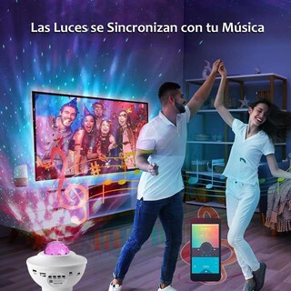 Foto 6 | Foto 6 | Proyector De Estrellas Y Galaxias Mosu Blanco Con Altavoz Bluetooth Y Control Remoto