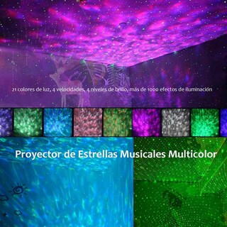 Foto 7 | Foto 7 | Proyector De Estrellas Y Galaxias Mosu Blanco Con Altavoz Bluetooth Y Control Remoto