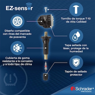 Foto 5 | Foto 5 | Sensor Programable De Control De Presión De Neumáticos Schrader Único Sku Negro 314.9 Mhz 315 Mhz 43