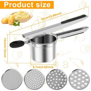 Foto 7 | Foto 7 | Aplastador De Papas Kzings Acero Inoxidable Mango Ergonómico Con Discos Intercambiables Para Cocina