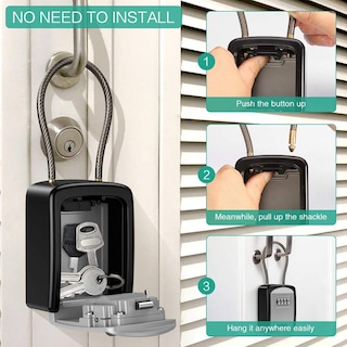 Foto 3 | Foto 3 | Caja De Cerradura De Combinación Oria Acero Inoxidable Con Cadena Extraíble Para Uso En Interiores Y