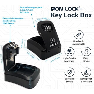 Foto 8 | Foto 8 | Caja De Bloqueo De Llaves Iron Lock Negra Con Combinación De 4 Dígitos Reajustable E Impermeable Par