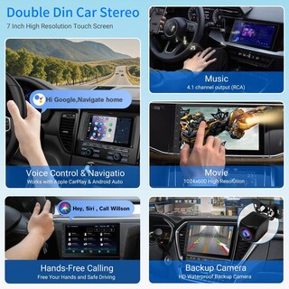 Foto 2 | Foto 2 | Estéreo Inalámbrico Haudio Negro De Doble Din Con Pantalla Táctil Hd Y Carplay Para Todos Los Vehícu