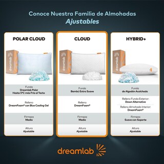 Foto 4 | Foto 4 | Almohada Corporal Dreamlab Bambú Altura Ajustable Y Memory Foam Hipoalergénica