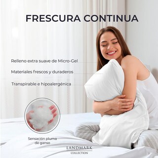 Foto 4 | Foto 4 | Almohada Landmark Collection Saten Algodon Egipcio King Size Micro Gel Para Cama